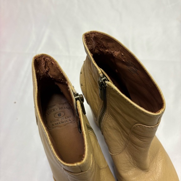 Lucky Brand Terrace Studded Boots 70's Inspired Natural Wood Clog Women’s 7.5 - Picture 10 of 12